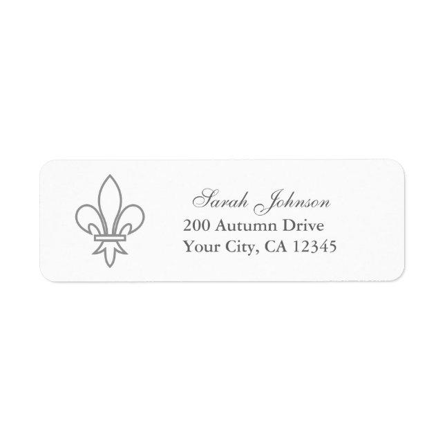 Fleur-de-lis Return Address Label (Front)