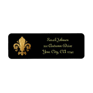 Fleur-de-lis Return Address Label