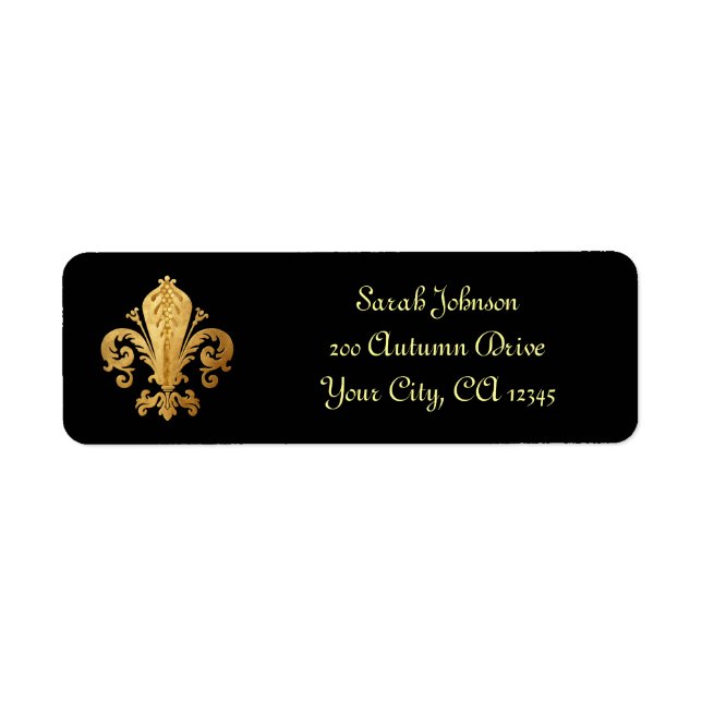 Fleur-de-lis Return Address Label (Front)