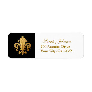 Fleur-de-lis Return Address Label