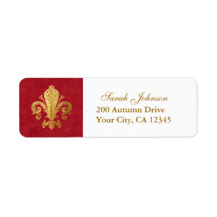 Fleur-de-lis Return Address Label