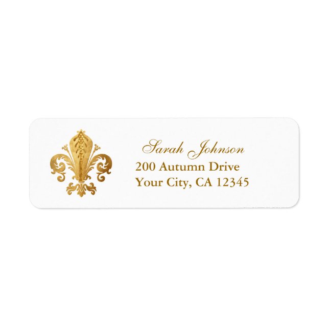 Fleur-de-lis Return Address Label (Front)