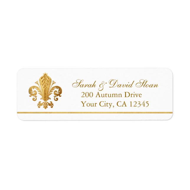 Fleur-de-lis Return Address Label (Front)