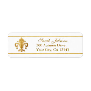 Fleur-de-lis Return Address Label