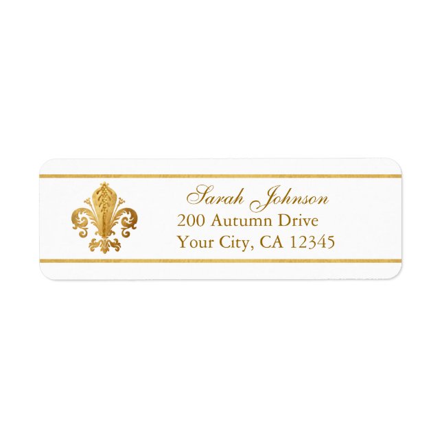 Fleur-de-lis Return Address Label (Front)