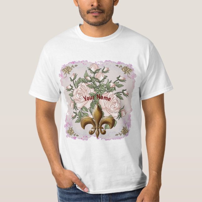 Fleur De Lis Rose  t-shirts (Front)