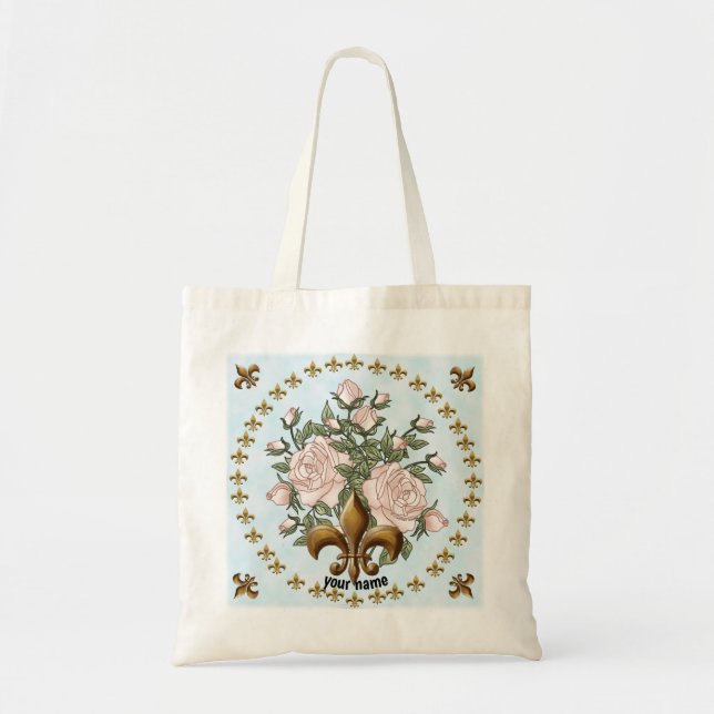 Fleur De Lis Roses  tote bag (Front)