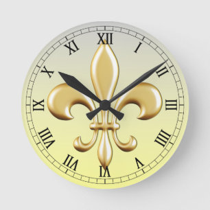 Fleur de Lis Round Clock