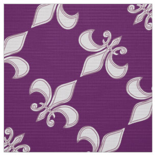 Fleur de Lis royal purple pattern Fabric