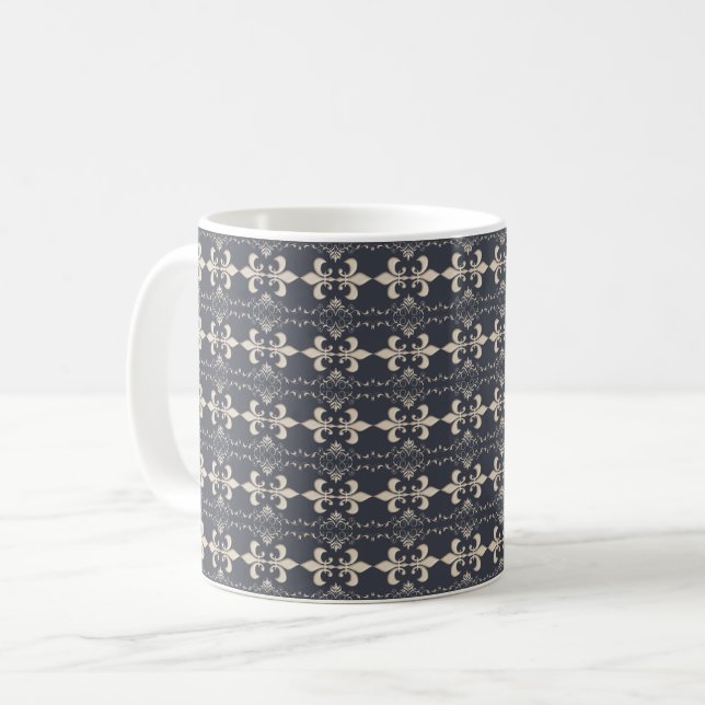 Fleur de Lis, royal seamles pattern Coffee Mug (Front Left)