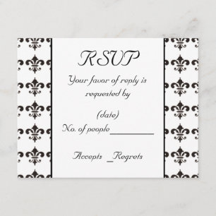Fleur De Lis RSVP Card Template