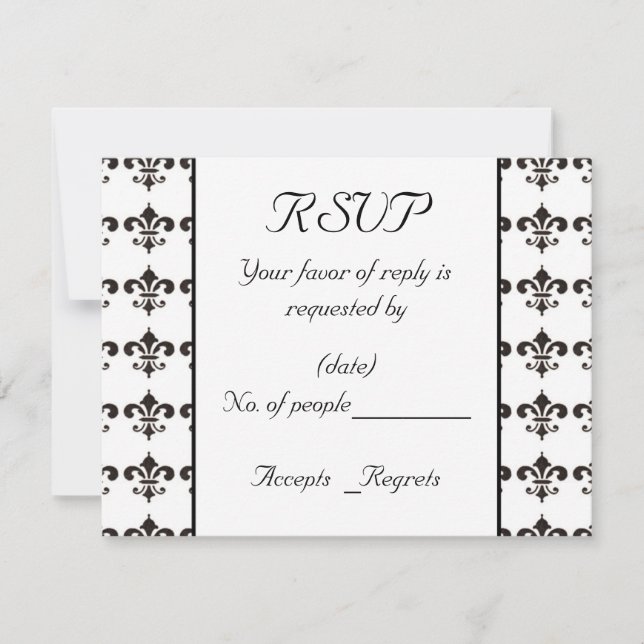 Fleur De Lis RSVP Card Template (Front)