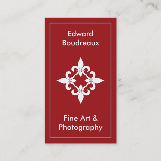 Fleur de Lis Ruby Business Cards (Front)
