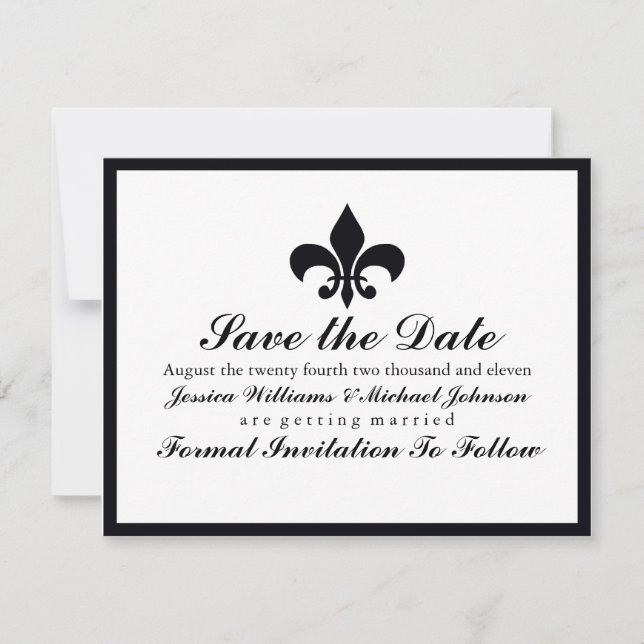 Fleur de Lis Save the Date (Front)