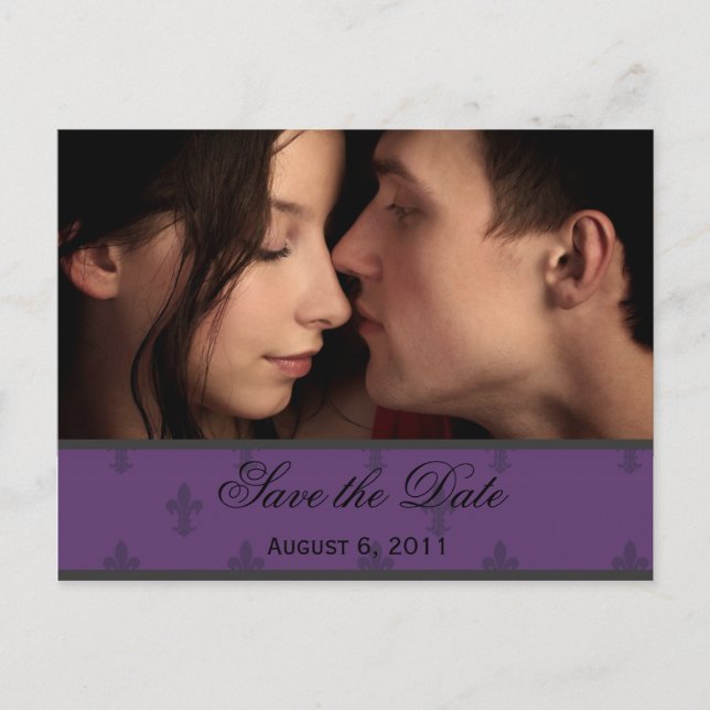 Fleur de Lis Save the Date Postcard (Front)