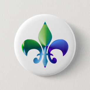 Fleur-de-Lis:  Signature Patterns by Naveen 6 Cm Round Badge