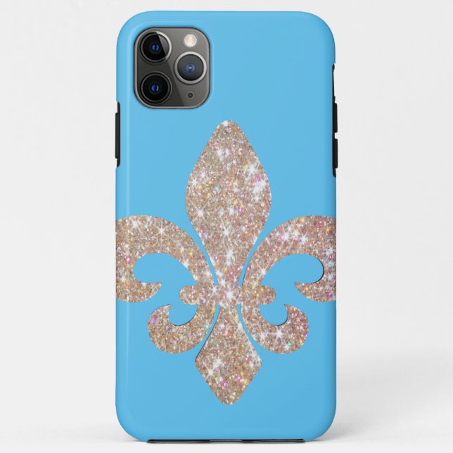 Fleur De Lis Sparkle Glitter  mardi gras Case-Mate iPhone Case (Back)