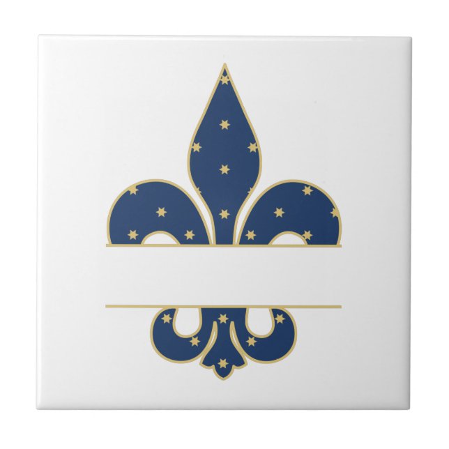 Fleur-de-lis Split Ceramic Tile (Front)