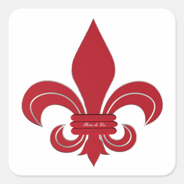 Fleur de Lis Square Sticker (Front)