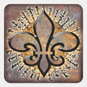 Fleur De Lis Square Sticker
