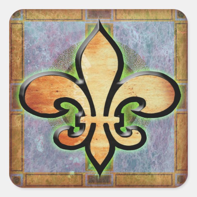 Fleur De Lis Square Sticker (Front)