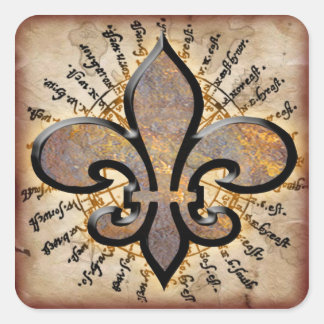 Fleur De Lis Square Sticker