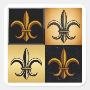 Fleur De Lis Square Tile Stickers
