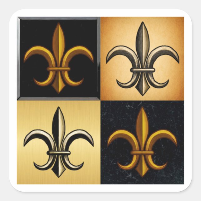 Fleur De Lis Square Tile Stickers (Front)