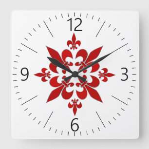 Fleur de Lis Square Wall Clock