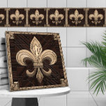 Fleur-de-lis - Stained glass mosaic art Ceramic Tile<br><div class="desc">Fleur-de-lis - Stained glass mosaic art</div>