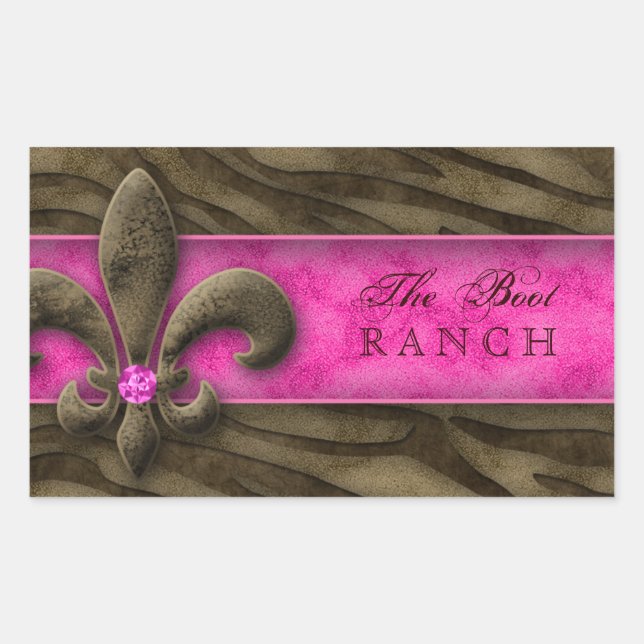 Fleur de Lis Sticker Brown Pink Zebra Jewellery (Front)