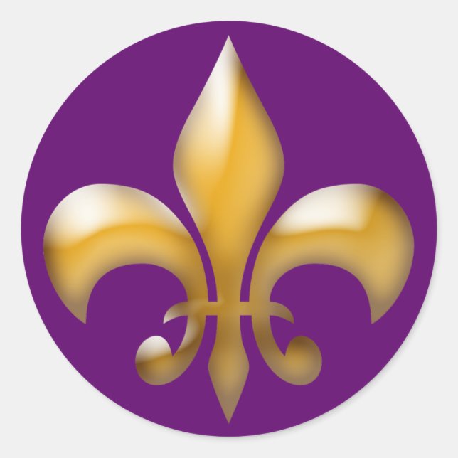 Fleur de Lis Stickers in Purple and Gold (Front)