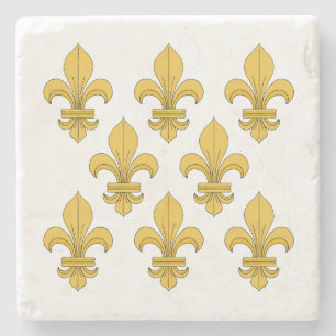Fleur-de-lis Stone Coaster