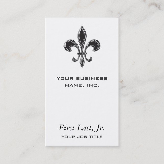 Fleur De Lis - Stripey Business Card (Front)