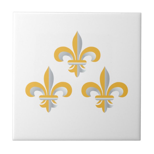 Fleur de Lis symbol Ceramic Tile (Front)