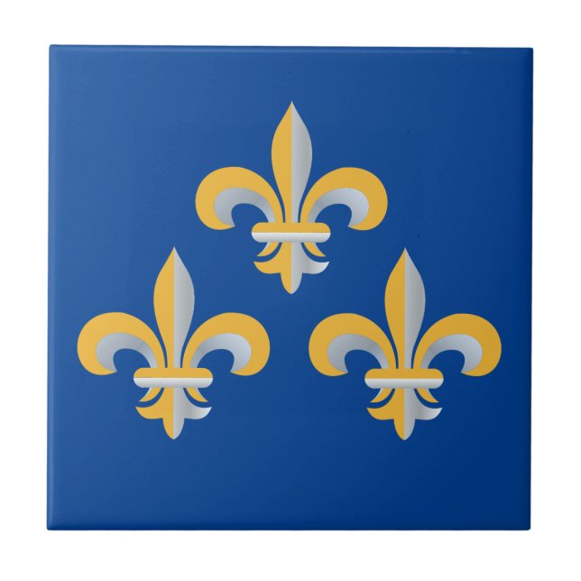Fleur de Lis symbol Ceramic Tile (Front)