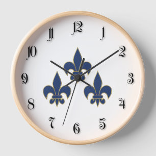 Fleur de Lis symbol Clock
