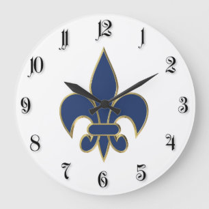 Fleur de Lis symbol Large Clock