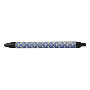 Fleur-de-lis symbols black ink pen
