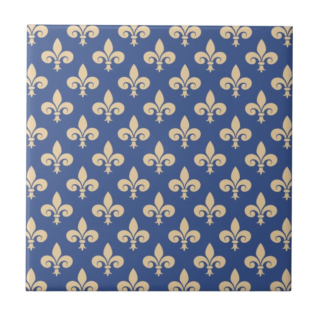 Fleur-de-lis symbols ceramic tile (Front)