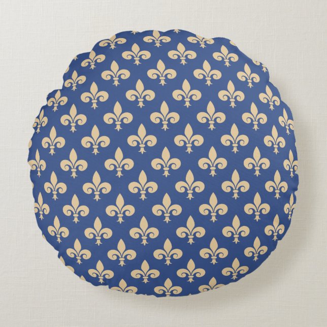 Fleur-de-lis symbols round cushion (Front)