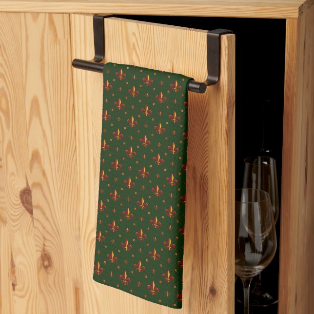 Fleur De Lis Tea Towel (Thirds Fold)
