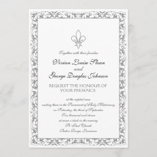 Fleur-de-lis Themed Wedding Invitation