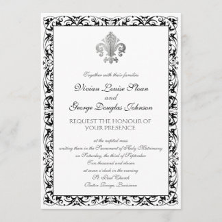 Fleur-de-lis Themed Wedding Invitation