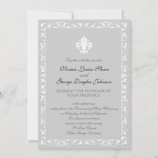 Fleur-de-lis Themed Wedding Invitation
