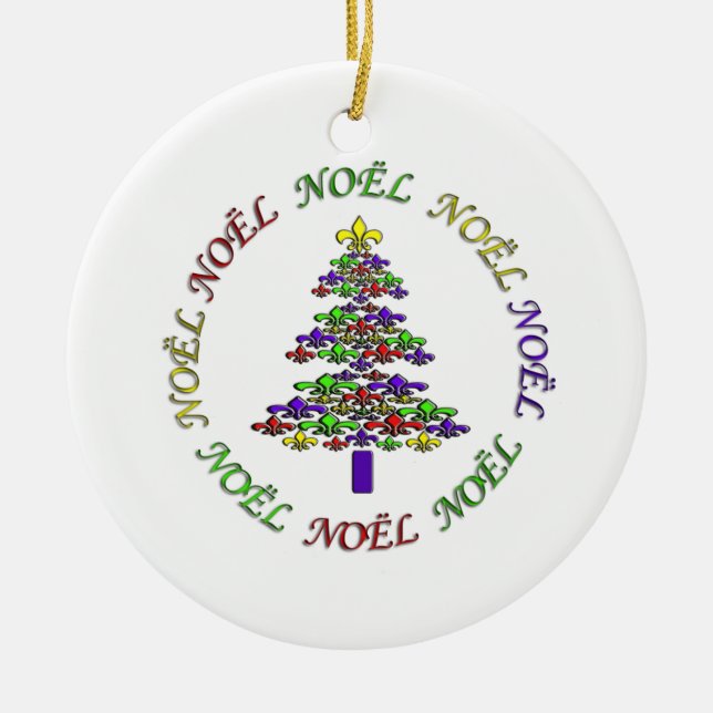 Fleur de Lis Tree Noel Christmas Ornament (Front)