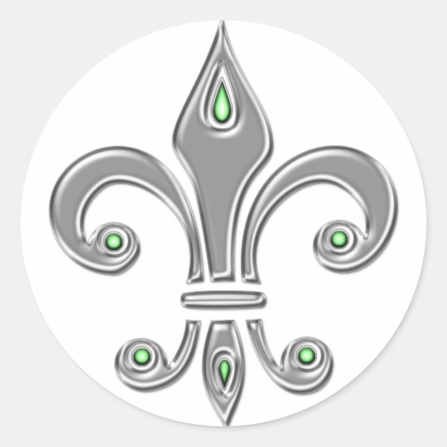 Fleur de Lis, Trinity Symbol, Lilie, Iris Classic Round Sticker (Front)