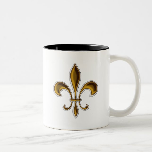 Fleur De Lis Two-Tone Coffee Mug (Right)