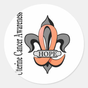 Fleur De Lis Uterine Cancer Hope Classic Round Sticker