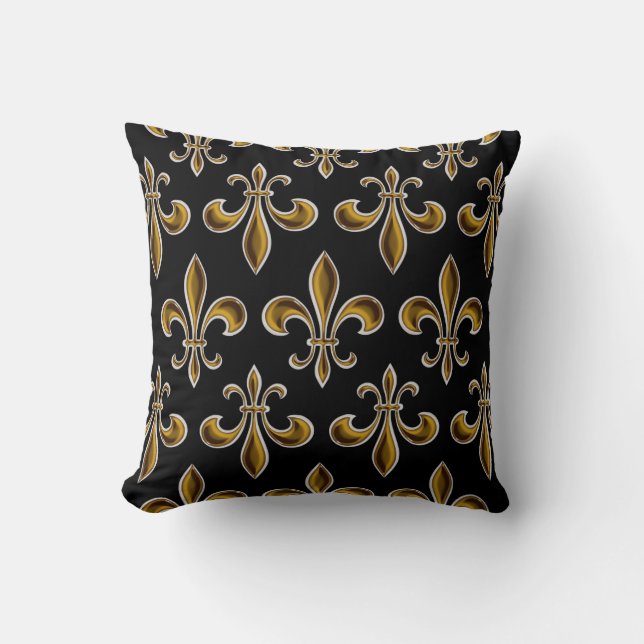 Fleur De Lis Wallpapered Cushion (Front)